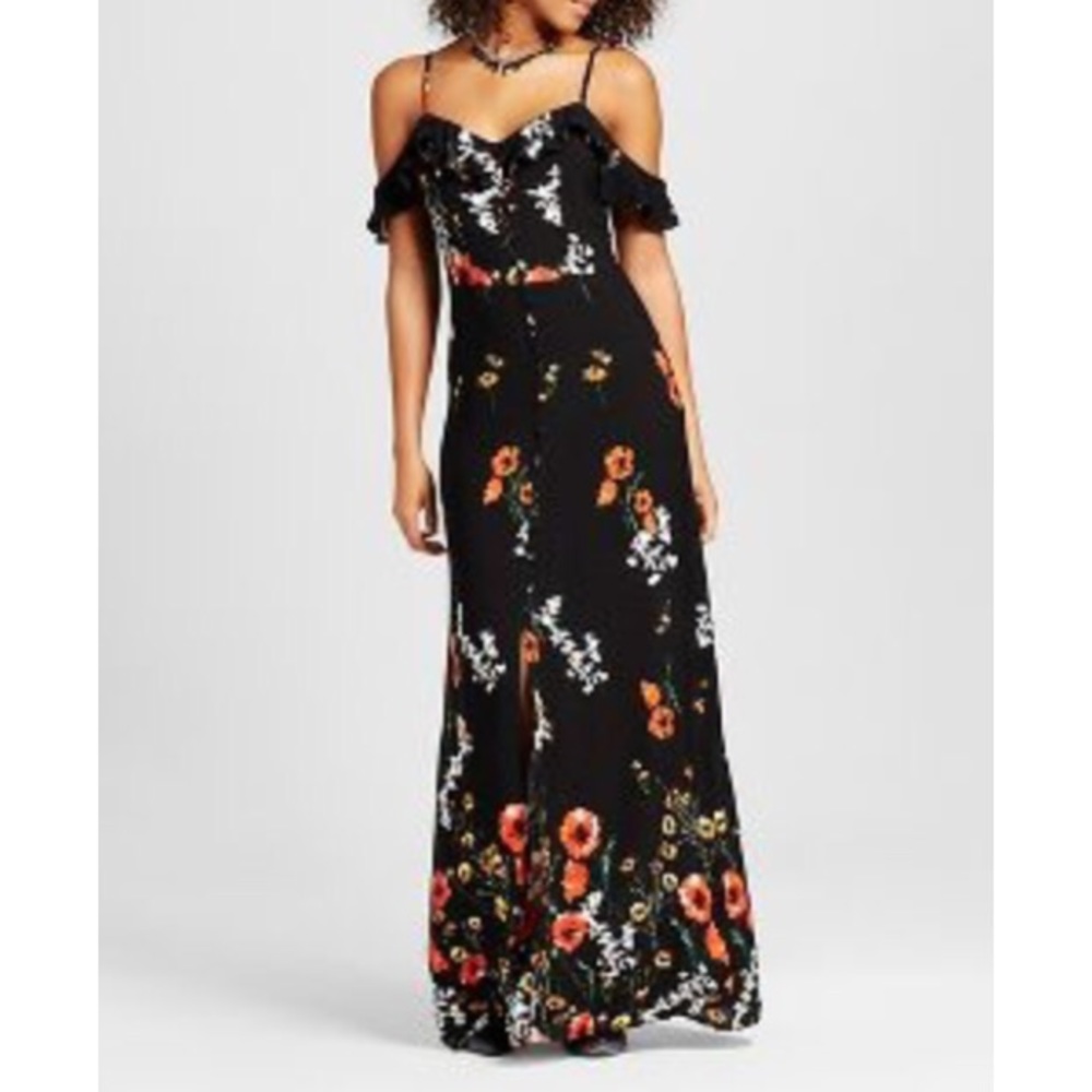 NWOT Xhilaration Floral Cold-Shoulder Maxi